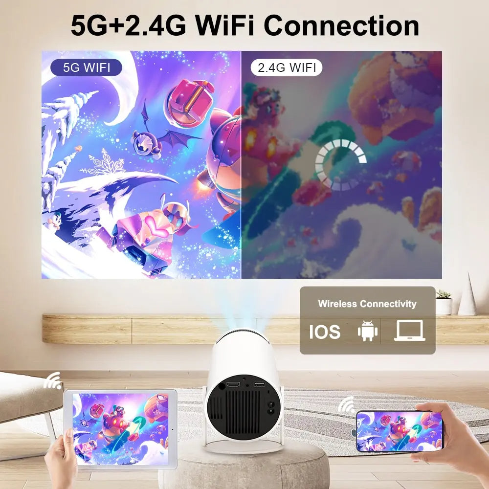 HY300 Mini Projector 4K Android 11 WIFI6 BT5.0